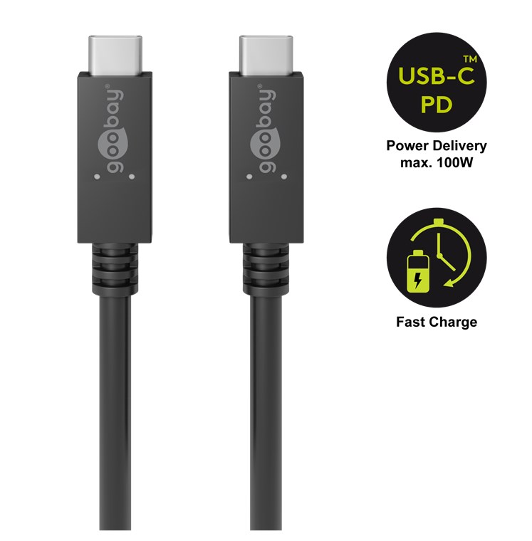 USB-C male->USB-C male 1m/5A/100W/20V Goobay