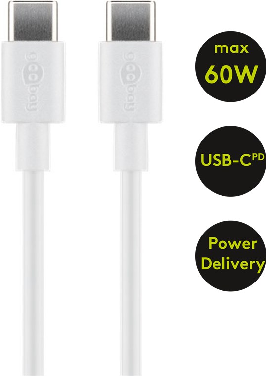 USB-C male->USB-C male 1m/5A/60W/20V Goobay