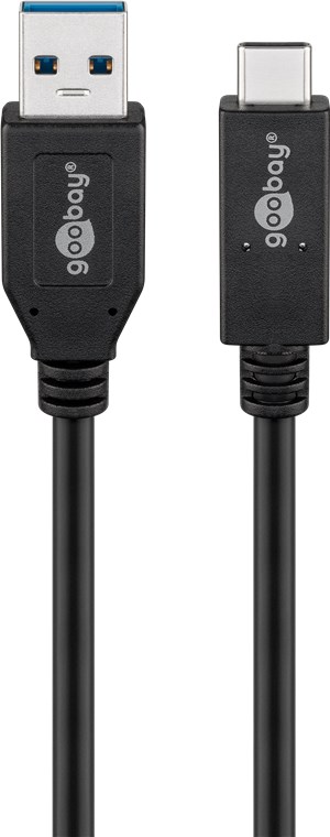 USB-C male->USB male 0.5m/3A/60W/20V Goobay