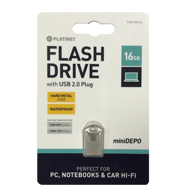 USB памет 16GB Platinet PMFMM16, Метал