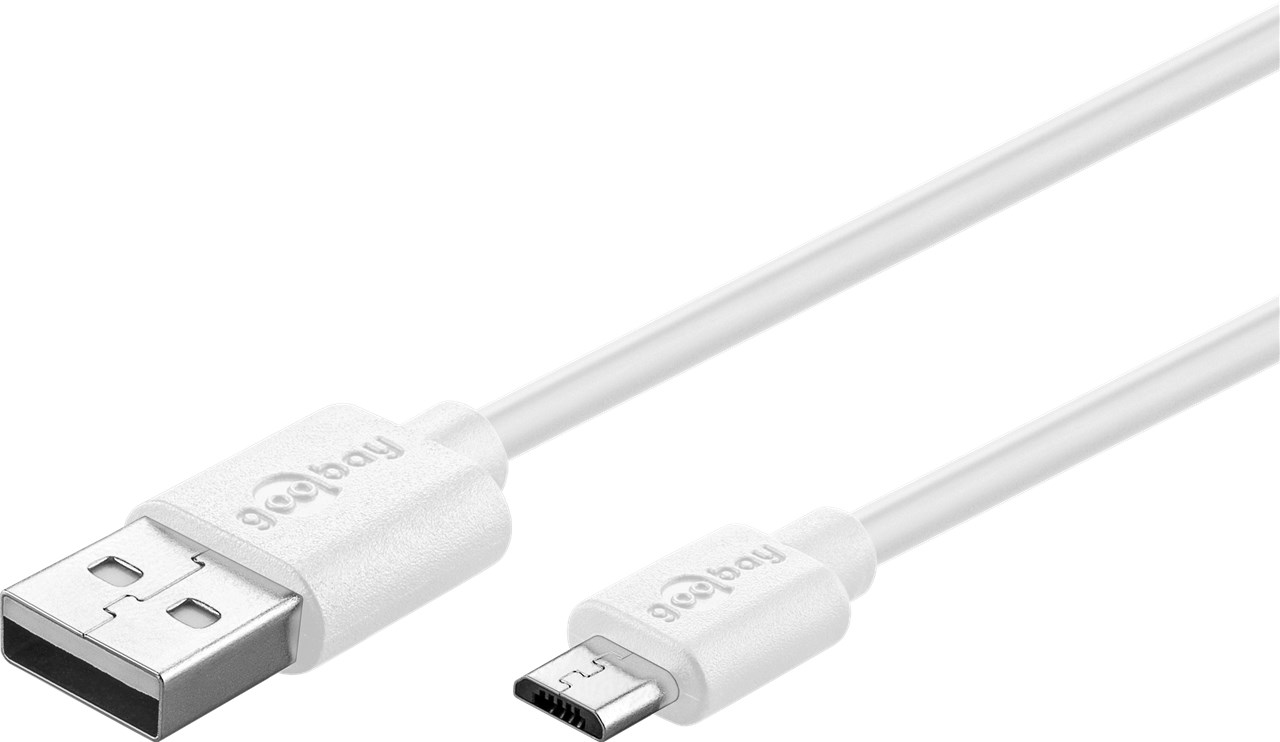 USB to Micro USB (2.0m) GOOBAY 38666 Бял