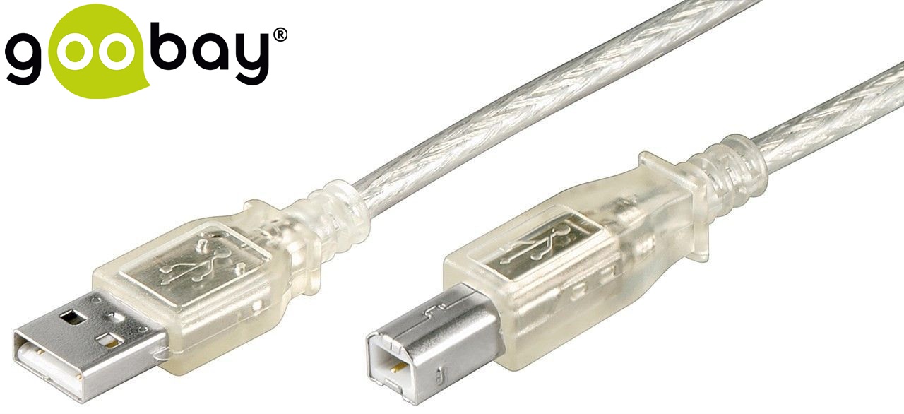 USB2.0 TYPE A-B  1.8m Прозрачен GOOBAY