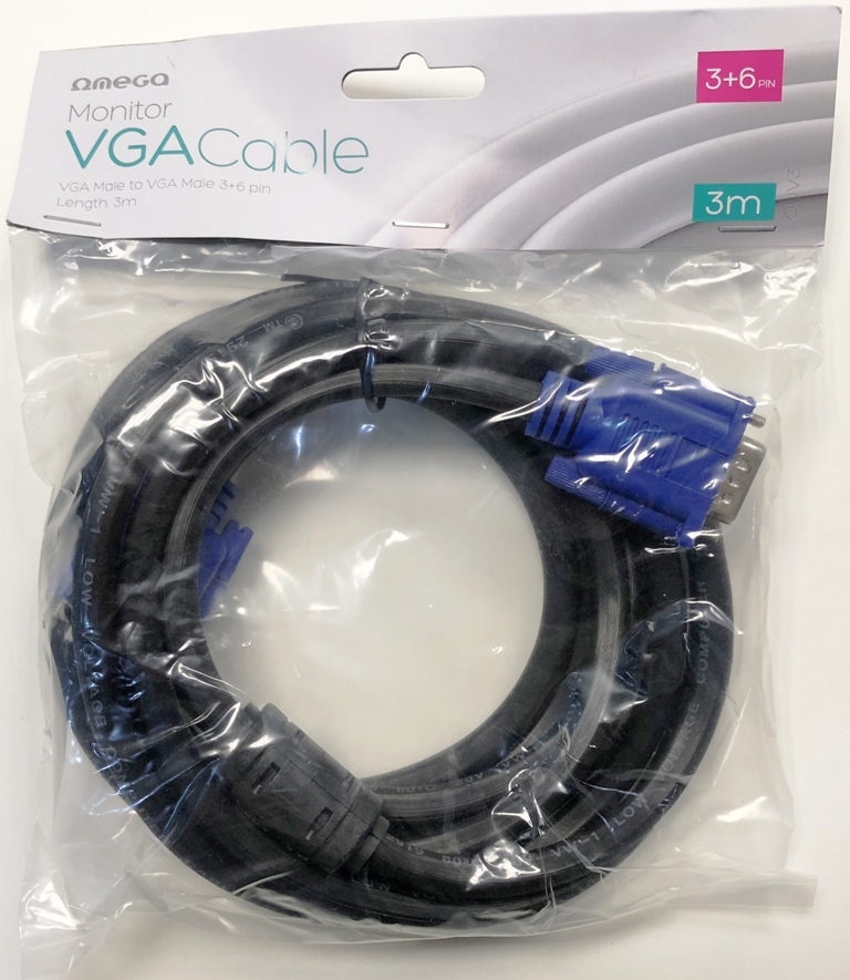 VGA HD15 M / M  3.0m Кабел монитор Omega