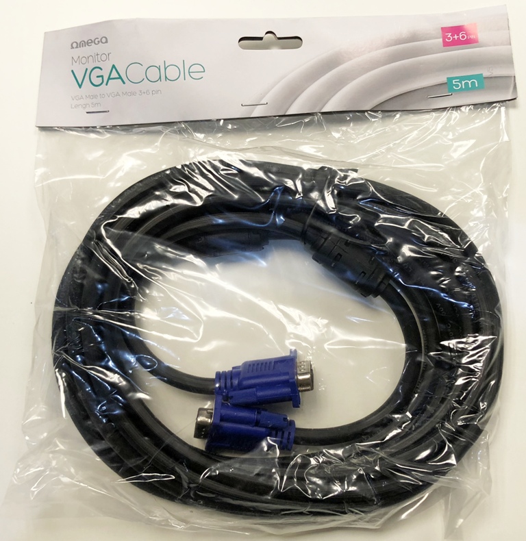 VGA HD15 M / M  5.0m Кабел монитор Omega