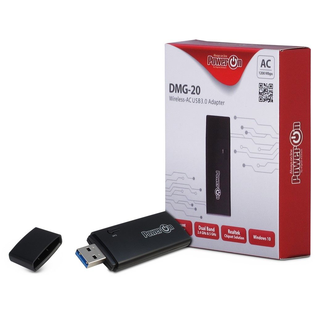 Wireless USB 2.4Ghz+5Ghz Adapter PowerON DMG-20
