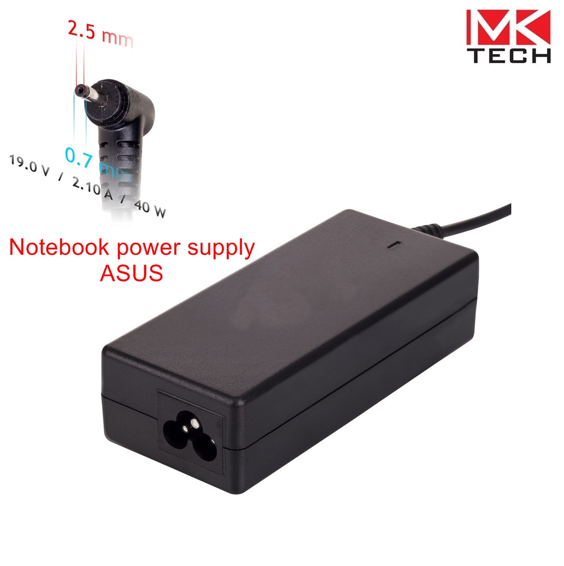 Зарядно 2.5x0.7mm 19V 40W 2.1A Asus, SAMSUNG