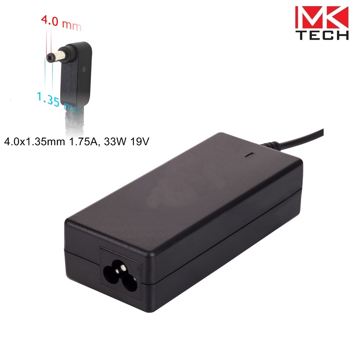 Зарядно 4.0x1.35mm 19V 33W 1.75A  Asus, Acer