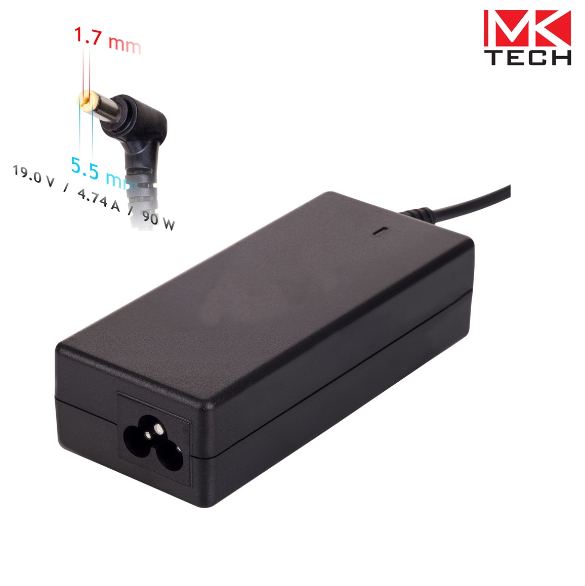 Зарядно 5.5x1.7mm, 4.74A, 90 W, 19V Acer