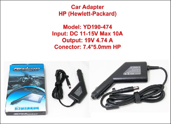 Зарядно за автомобил HP 4.9A/Ф7.4xФ5.0 with pin