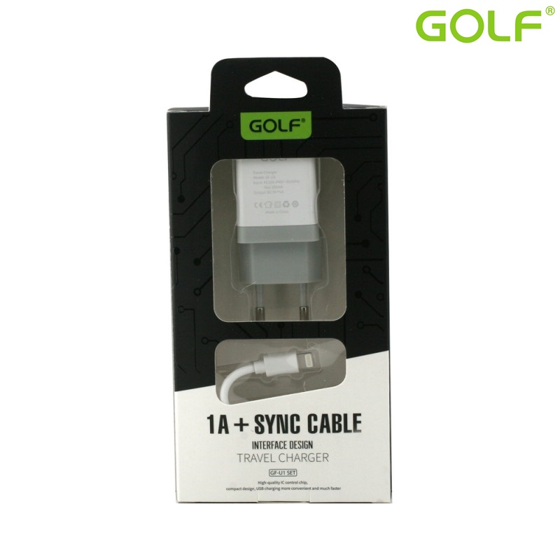 Зарядно за мрежа Golf U1SET 1A Iphone,бял